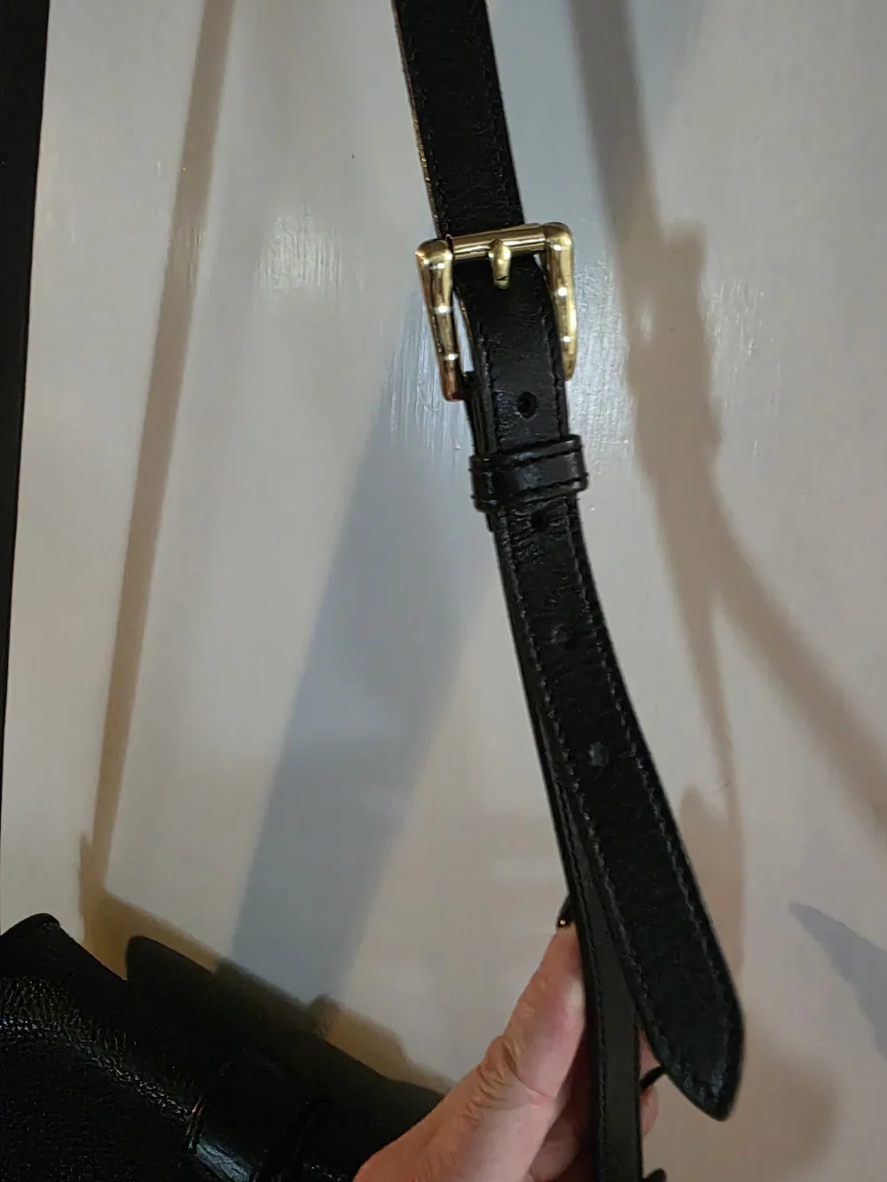 Vintage 90s Dooney & Bourke Black Leather Crossbody Bag
